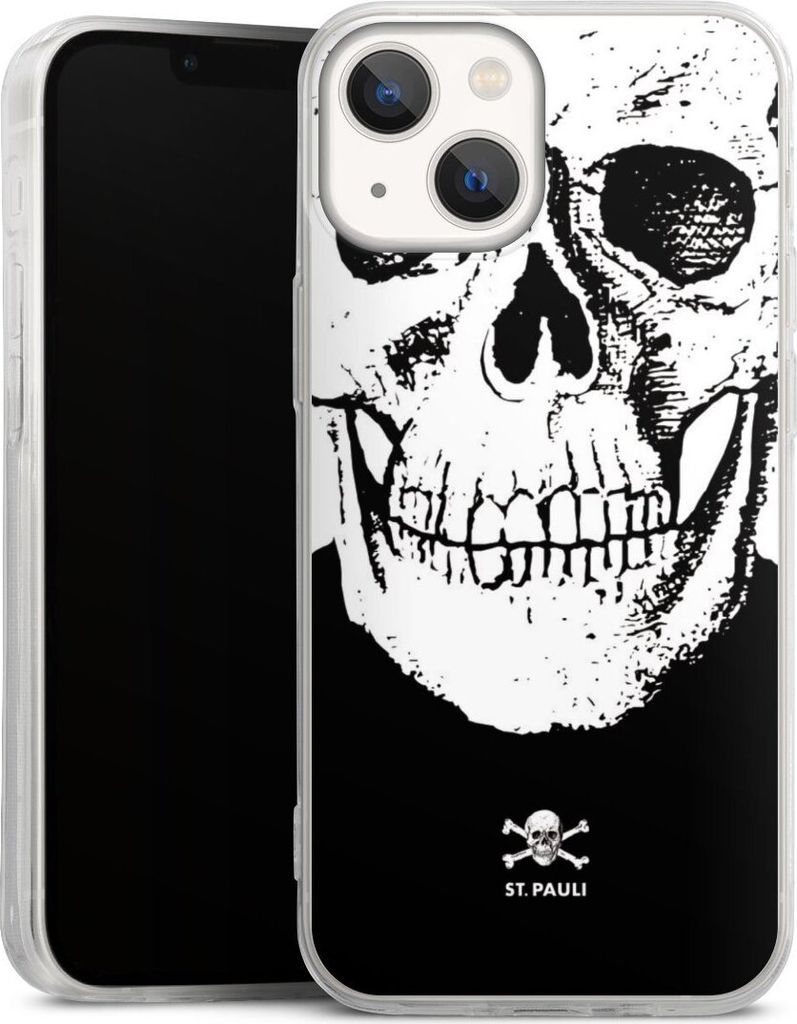 DeinDesign Slim Hülle für Apple iPhone 13 Mini Silikon Case Ultra Dünn Handyhülle FC St. Pauli Offizielles Lizenzprodukt Totenkopf