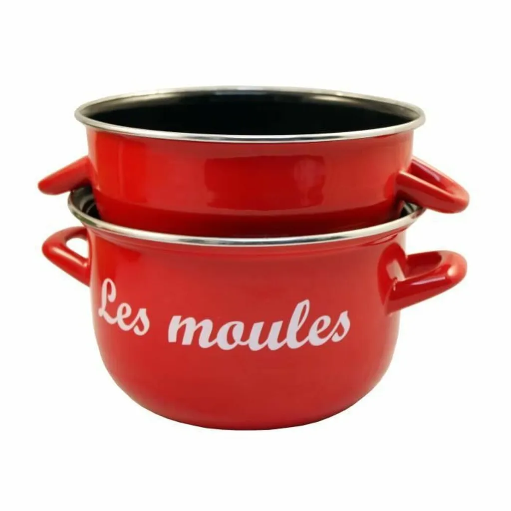 BAUMALU Vaso Conchiglia 24 cm Marcatura Rossa | Pentola Cozze Smaltata