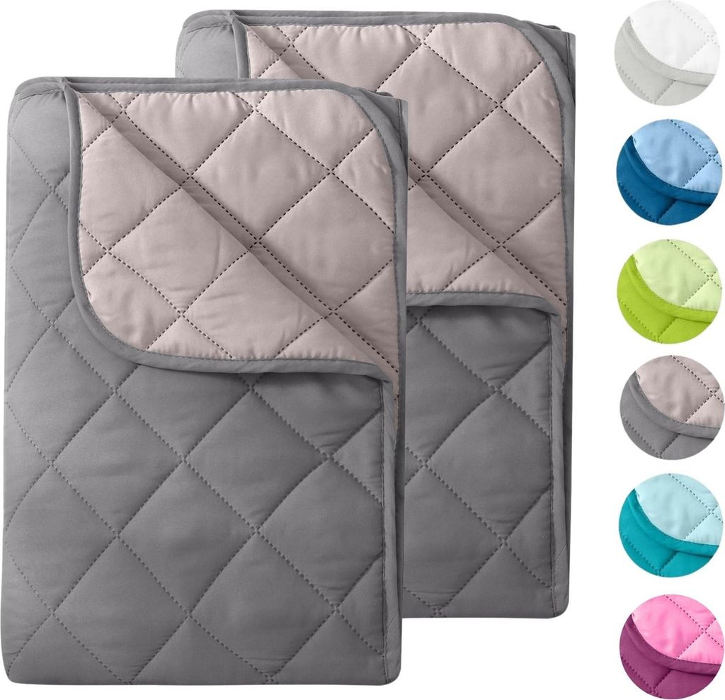 A collage of quilted blankets and color swatches.