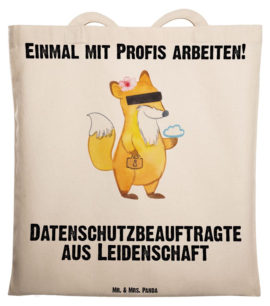 Mr. & Mrs. Panda Tote Bag Datenschutzbeauftragte Leidenschaft - Transparent - Geschenk, Datenschutz, Lustig, Beruf, Tasche, Shopping, Spruch, Einka...