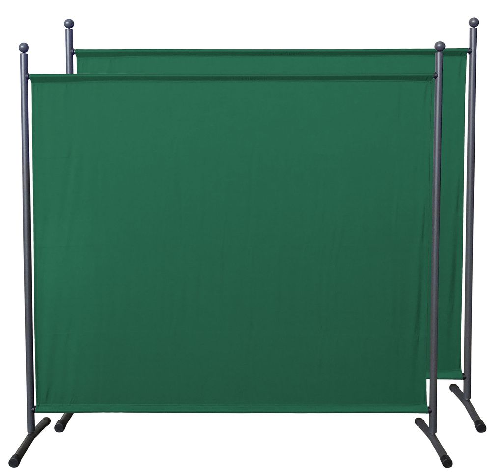 2 Stück Paravent 180 x 178 cm Grün - Raumteiler Stellwand Blickdicht Innen & Außen - Garten & Balkon Sichtschutz Trennwand