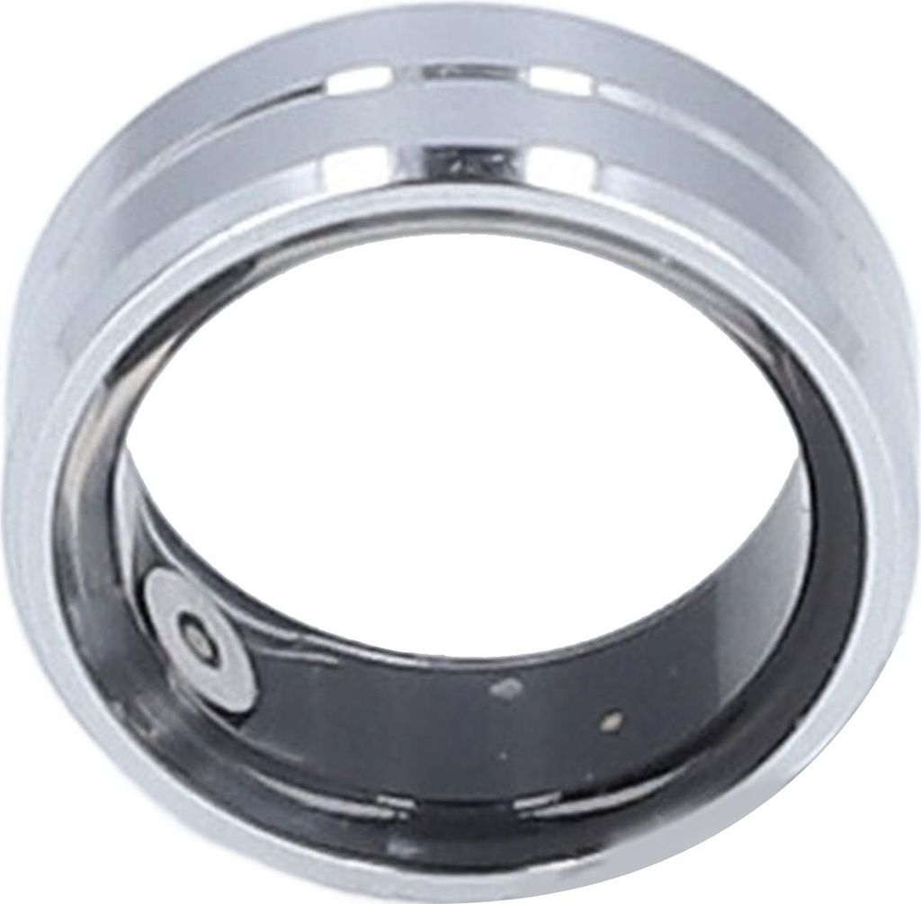 Smart Health Ring, IP68, wasserdicht, Bluetooth-Verbindung, wiederaufladbar, Schrittzähler, Tracker für Damen und Herren, Silber, 17,3 mm/0,68 Zo...