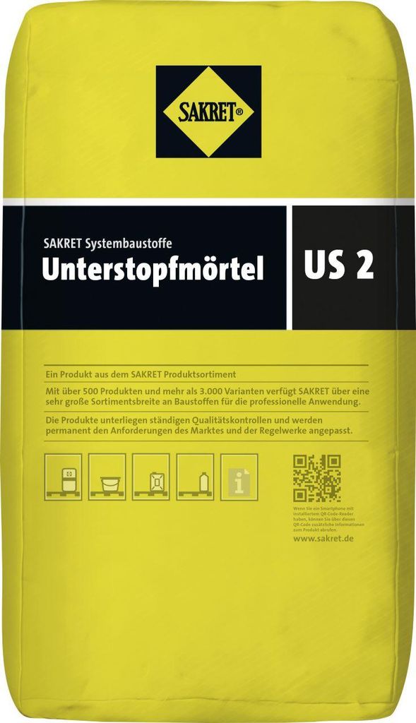 SAKRET Unterstopfmörtel US 2 grau 2,0 mm 25 kg Sack Produktbild 