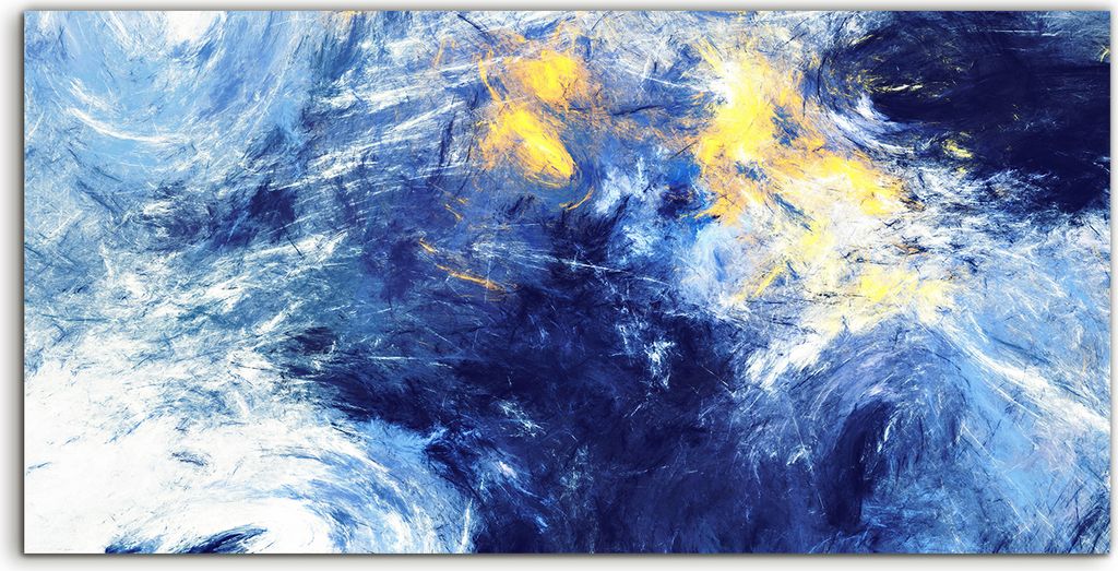 Coloray - Glasbild - 120x60 cm - Wandbild - Glasbilder - Malerei Abstrakte Dynamische Wolken