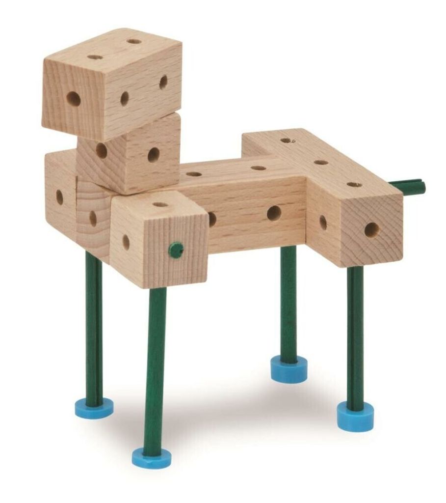 Matador Maker M108 - Baukasten, Set Di Costruzioni In Legno Per Bambini Da 3 Anni, 108 Pezzi, Martello E Pinze Inclusi, Made In Austria, Certificato PEFC - 3