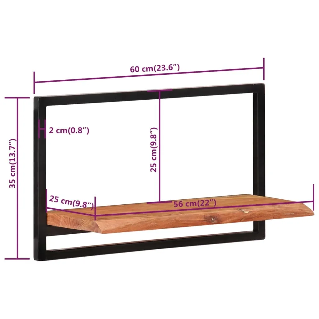 OFFERTA Set 2 Mensole vidaXL Acciaio e Acacia 60x25x35 cm - Prezzo Top - 6