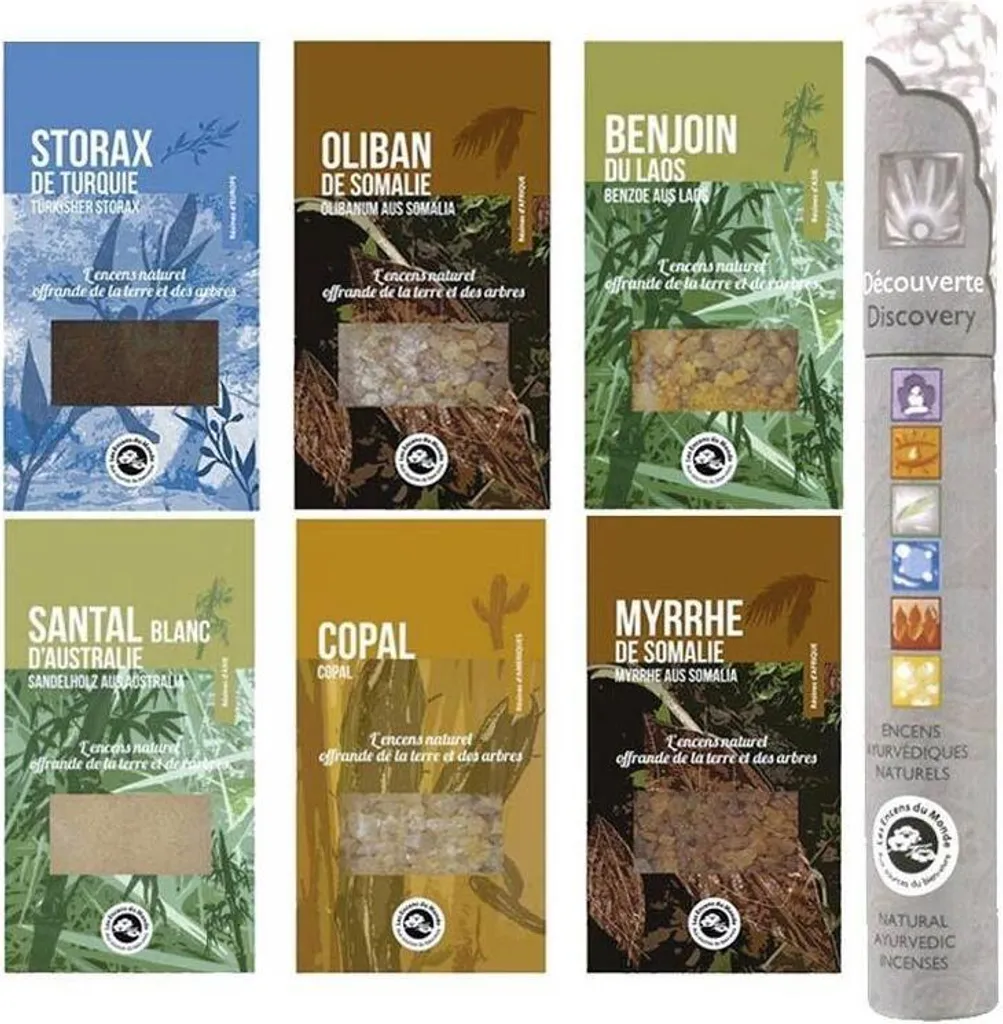 Coffret Résines d'encens et 14 encens naturels ayurvédiques - Kit Complet
