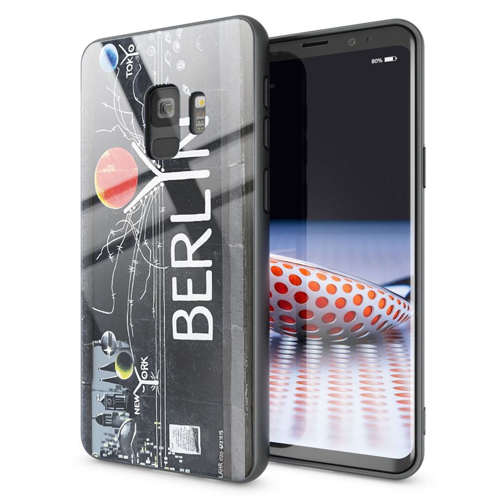 NALIA Motiv Handyhülle für Samsung Galaxy S9, Schutz Case Cover Tasche Bumper Etui Berlin Sun