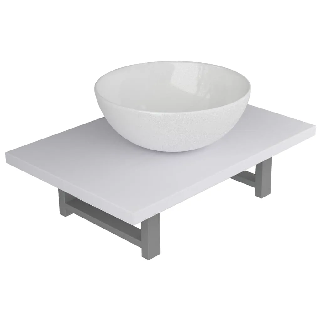 Kit Bagno Completo 2 Pezzi vidaXL - Ceramica e Acciaio Bianco