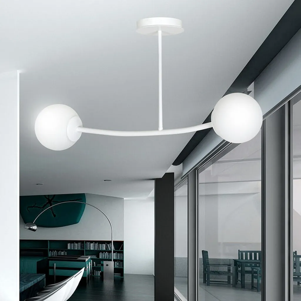 Plafonnier Blanc pour Plafond Bas E14 HALLDOR 2 Emibig 1025/2 Compact - 6