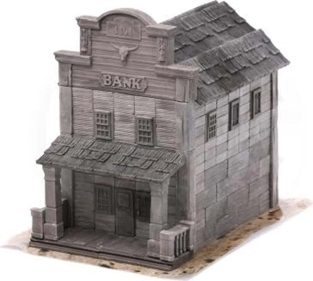 Kit de construction Western Bank en briques réelles - Modèle réduit 3D