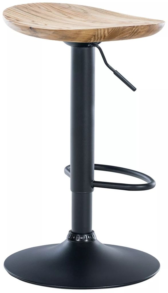 In And OutdoorMatch Barhocker Valentin - Holz - Sitzhöhe 56-80 cm - 1er-Set - Ohne Rückenlehne - Höhenverstellbar - Küche und Bar - Ergonomisch...