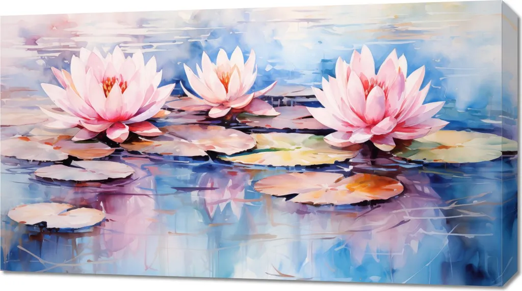 Quadro Paesaggio d'Acqua 90x50 - Riflessi tranquilli per la Casa