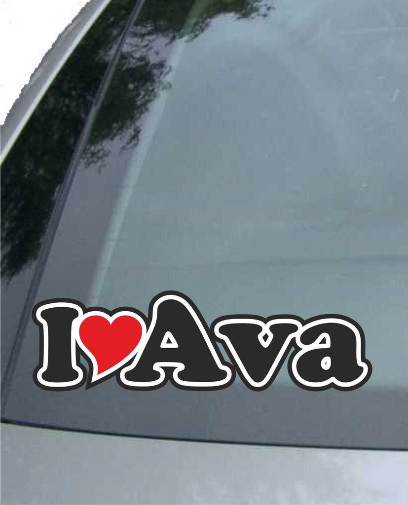 INDIGOS UG - Aufkleber / Autoaufkleber I Love Heart - Ich liebe mit Herz 15 cm - I LOVE Ava - Auto LKW Truck - Sticker mit Namen vom Mann Frau Kind