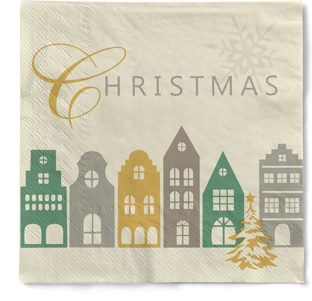 Tissue Serviette Julika, 40 x 40 cm, 3-lagig, 100 Stück - Mank - Weihnachten
