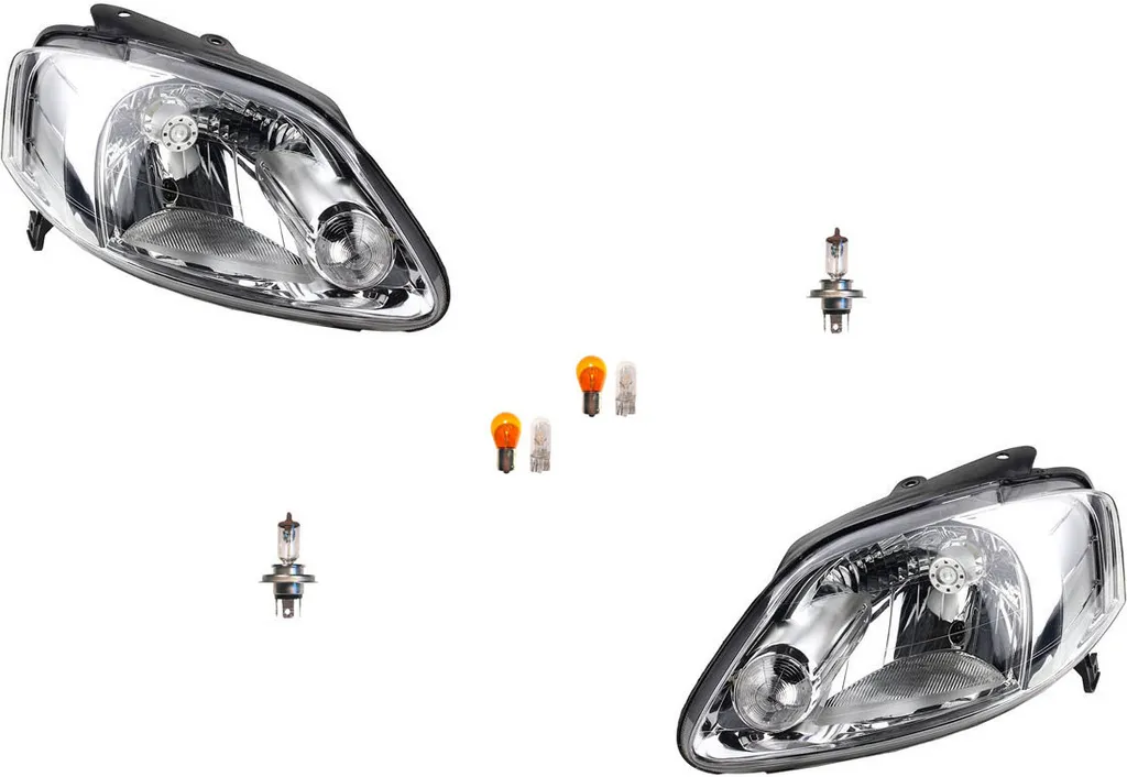 Set Di Fari Alogeni Anteriori H4 Neri Per Mazda 2 Inclusi Lampadine 4061966845346