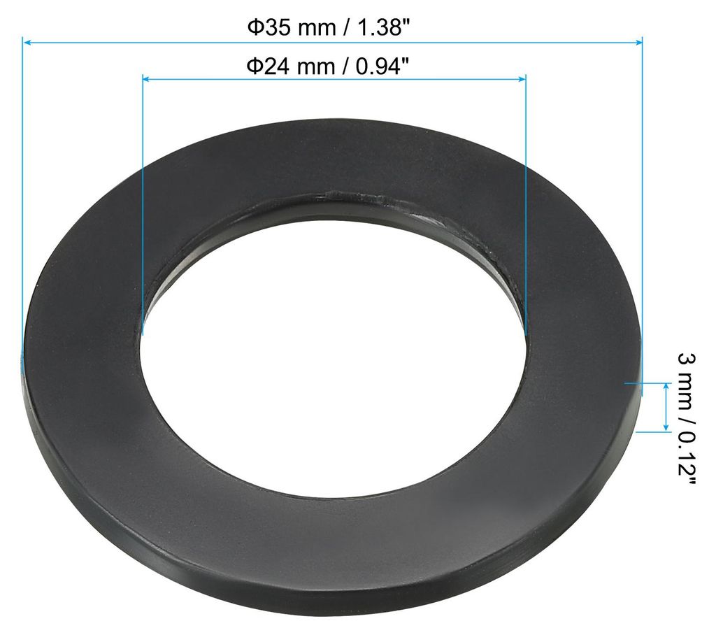 M24 Gummi Unterlegscheiben Gummidichtung Rund, 20 Stš¹ck 24mm ID 35mm OD 3mm Dick Flache Unterlegscheiben Set Dichtungsgummi fš¹r Wasserhahnroh...