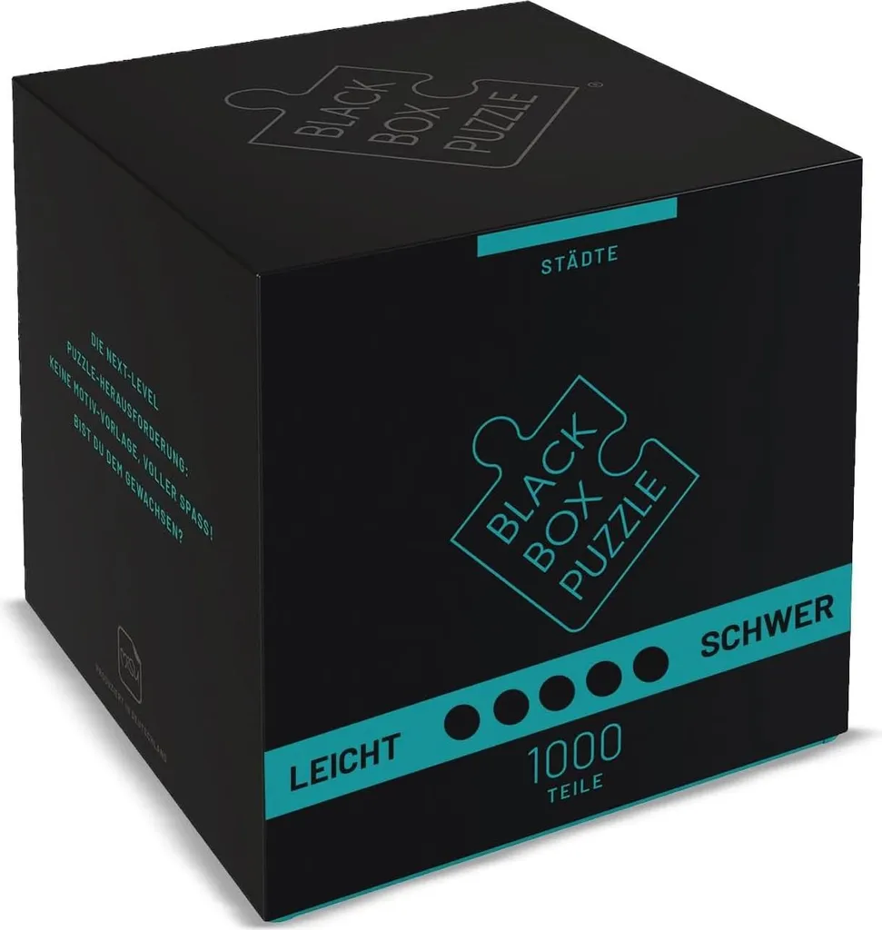 Misu Black Box Puzzle 1000 pièces Villes 2023 Edition - Jeu de Défi Noir