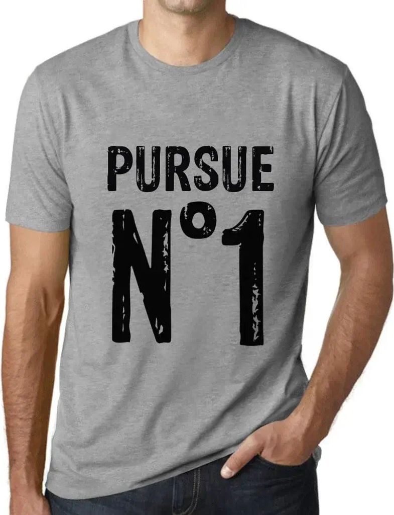 Herren Grafik T-Shirt Verfolgen Sie Nr 1 – Pursue No 1 – Öko-Verantwortlich Vintage Jahrgang Kurzarm Lustige Druck Geburtstag Geschenk Mann