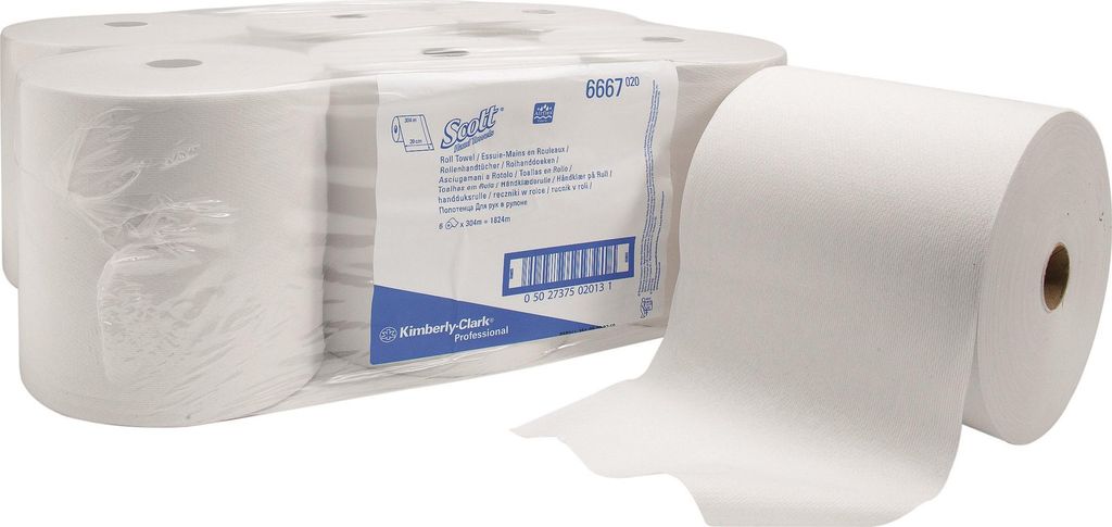 Scott® 6667 1-warstwowe ręczniki w rolce, białe, f. Zdjęcie produktu 