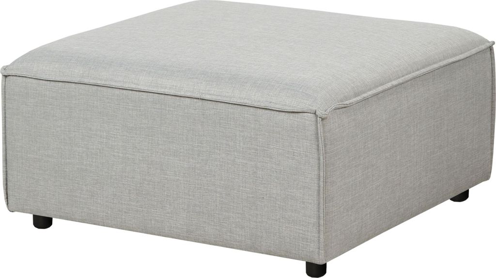 BELIANI Ottomane Hellgrau Stoff Quadratisch Sofamodul mit Niedrigen Beinen Wohnzimmermöbel Modern Skandi Fußhocker Wohnzimmer Ausstattung Sitzmöbel