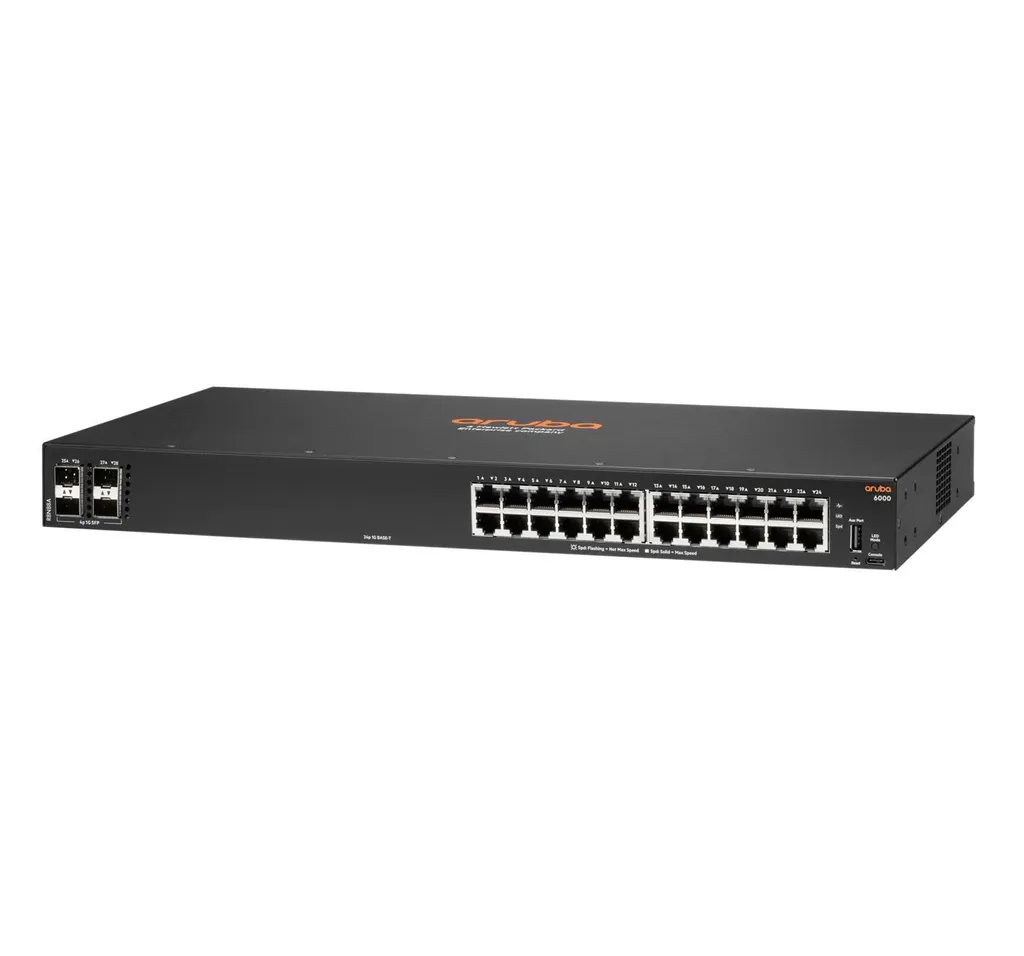 Aruba 6000 Switch Administrable Noir HPE - Haute Performance et Sécurité - 2