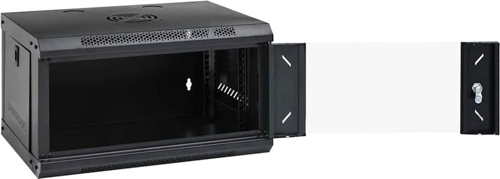 vidaXL Netzwerkschrank mit Speicher Schwarz 53 x 45 x 30 cm Stahl