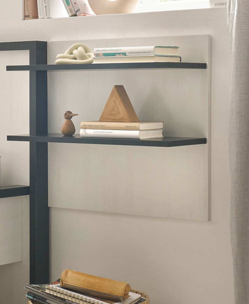 Wandpaneel Stove in weiß Pinie und anthrazit Landhaus Wandboard 60 x 54 cm