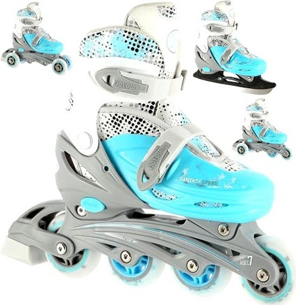 Nils Extreme NH11912 2-in-1 Rolschaatsen – Wisselbaar Van Inline Skate Naar Schaats, Verstelbaar 31-34, ABEC-9 Lagers, Aluminium Rail 2 miniatura