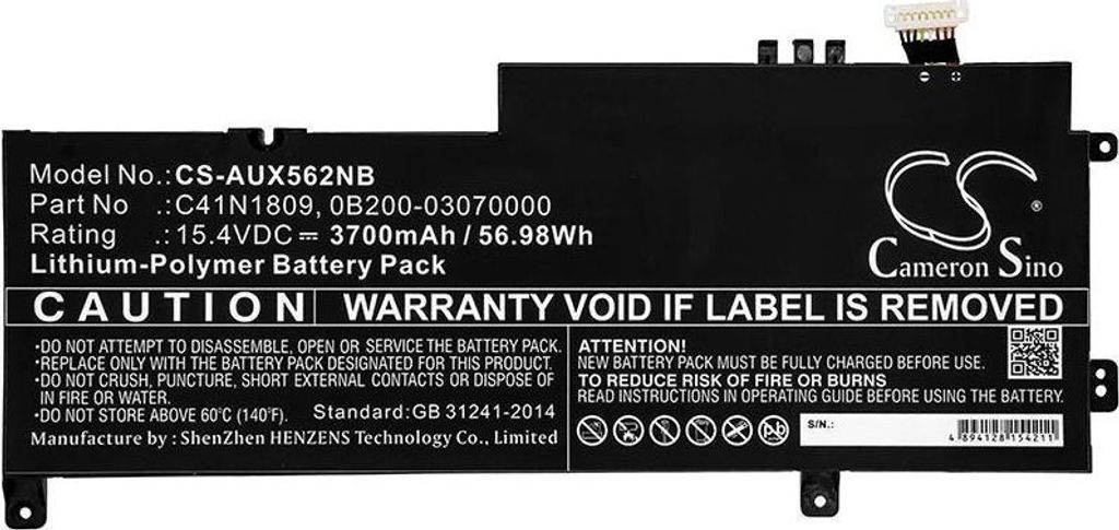 Akku für Asus Q536fd, Ux562, Zenbook Flip 15 Ux562fdx und andere, 3700 mAh, Li-Ion