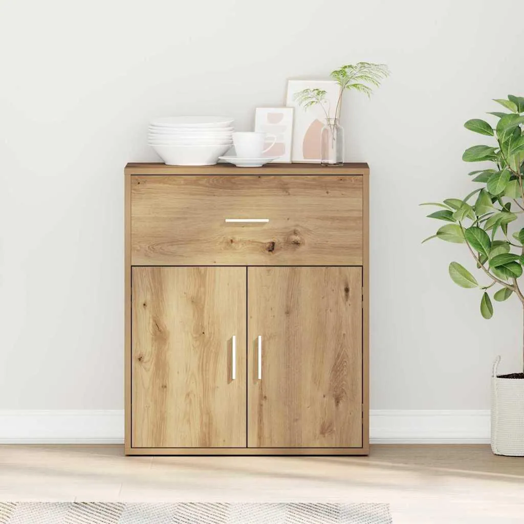 vidaXL Credenza in rovere lavorata a mano 60 x 31 x 70 cm materiale a base di legno