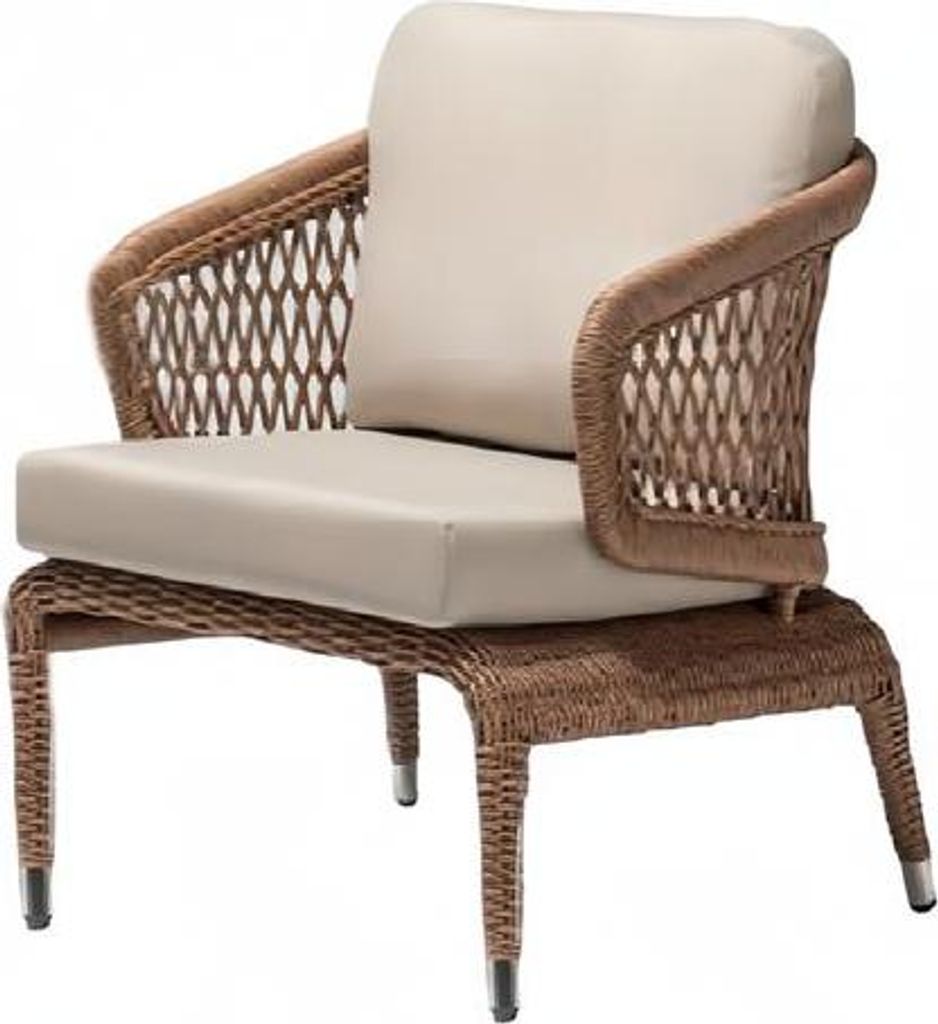 Sessel Rattan Braun Design Couch Hochwertig Hochwertig Polster Sitzer Luxus