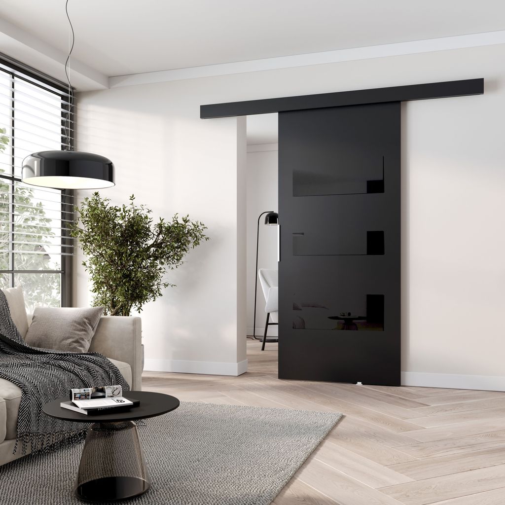 Innentür zur Wand BARRET 3 - 86 cm, schwarz