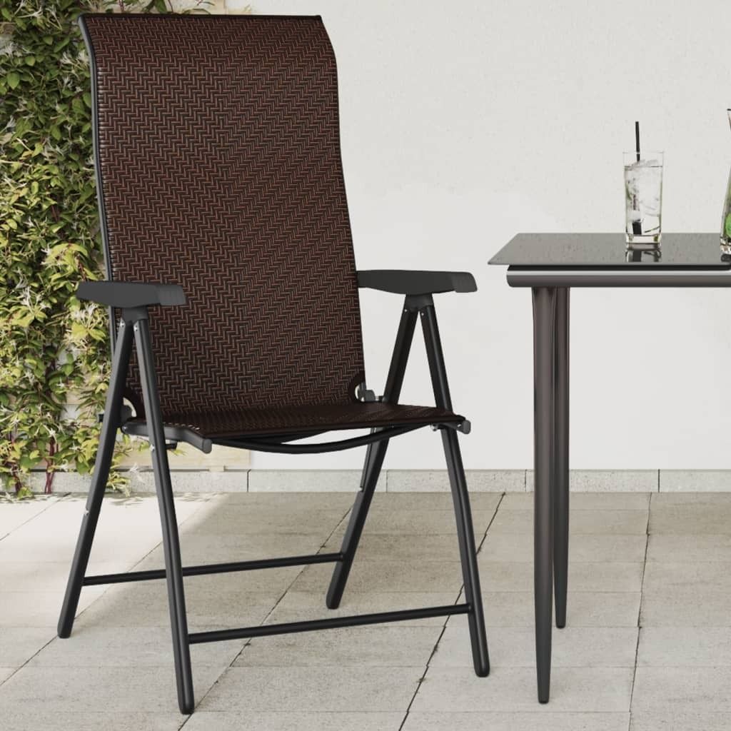"2026 Promotion" Gartenstühle 4 Stk. - Hohe Qualität - Klappbar Braun Poly Rattan - Gartenstühle CC13352