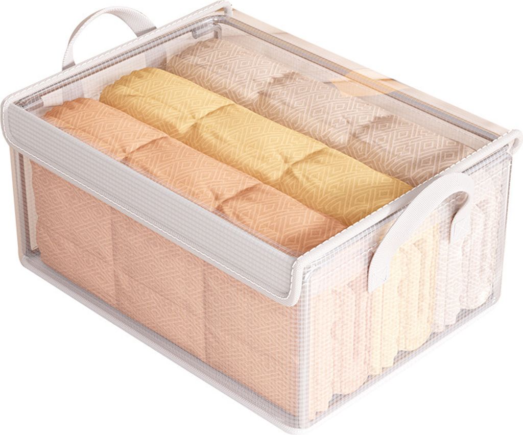 Faltbare Aufbewahrungsbox mit staubdichtem Deckelgriff-Design, transparent, feuchtigkeitsbeständig, großes Fassungsvermögen, Aufbewahrungskorb f...