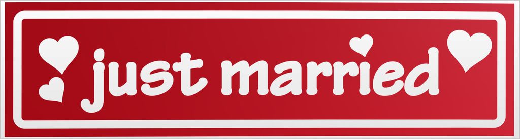 Kiwistar Just Married invertiert Magnetschild Schild magnetisch - 45cm Rot - reflektierend - Magnetfolie für Auto PKW Kfz