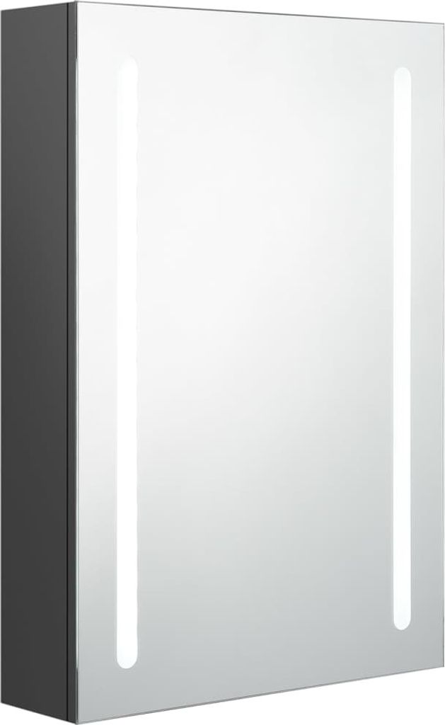 vidaXL Szafka z lustrem łazienkowym LED szara 50x13x70 cm Zdjęcie produktu 