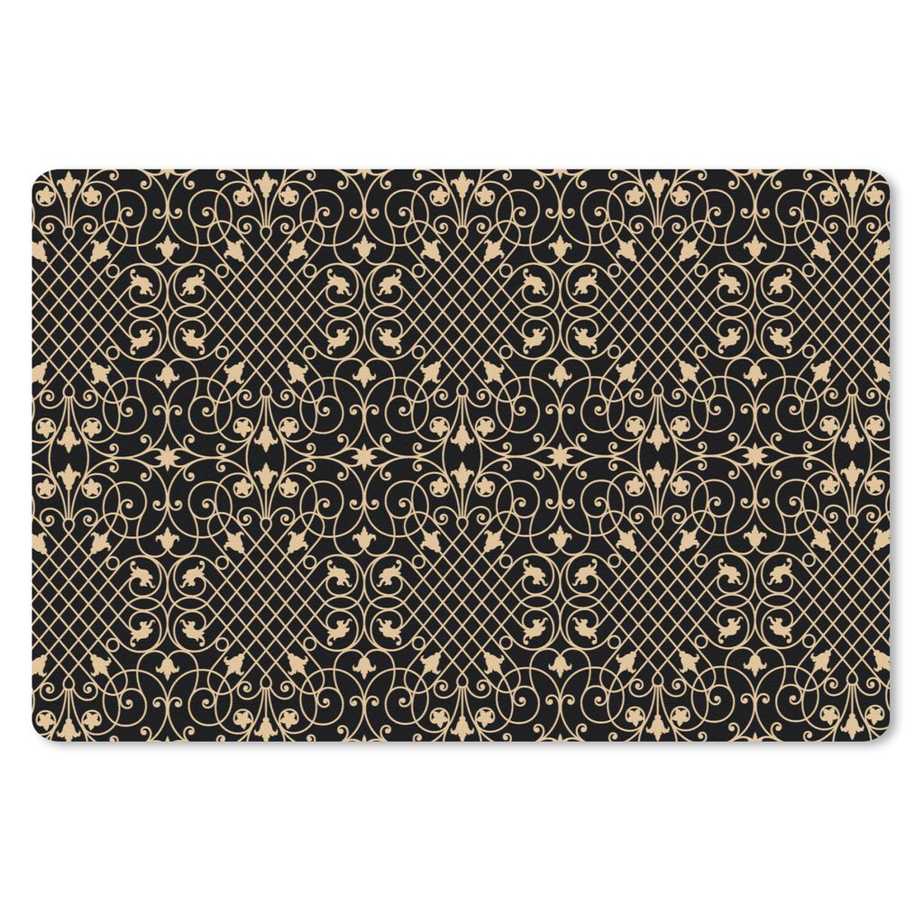 MuchoWow Schreibtischunterlage Muster - Abstrakt - Gold - Jahre 20s 60x40 cm - XXL Mauspad - Großes Mauspad