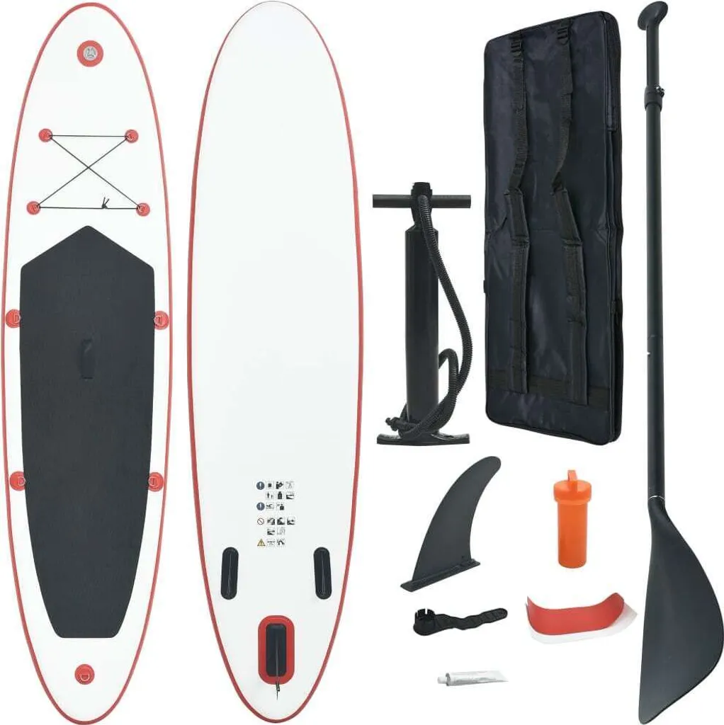 Planche de Paddle Gonflable SUP Rouge et Blanc de Haute Qualité 320cm