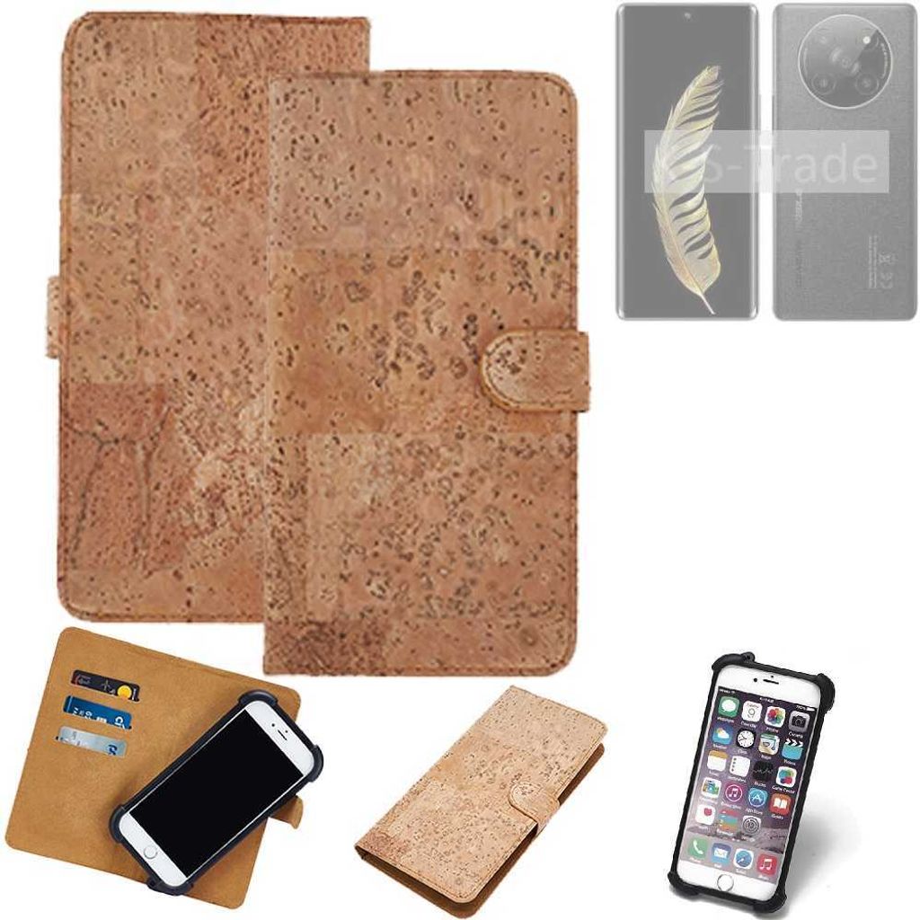 K-S-Trade Hülle kompatibel mit General Mobile GM Phoenix 5G Kork Handyhülle Cover Schutzhülle TPU Case Bumper in Hellbraun, (1x)