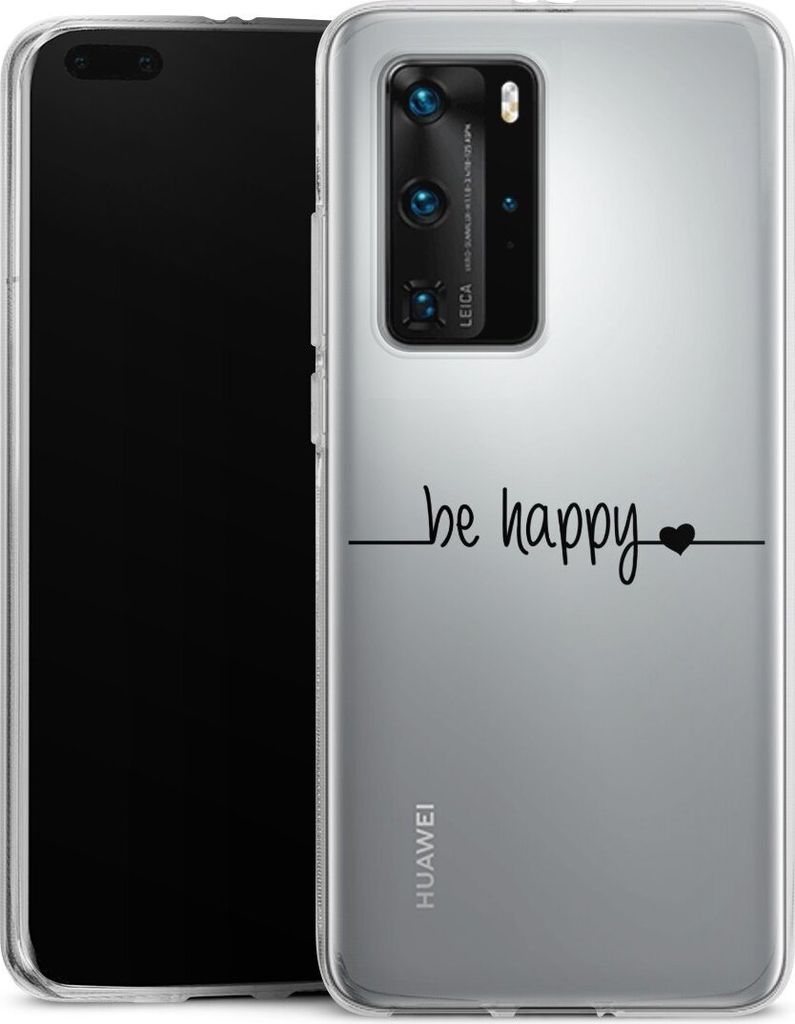 DeinDesign Handyhülle für Huawei P40 Pro Silikon Hülle Case Smartphone Schutzhülle Glück Statement Motiv ohne Hintergrund