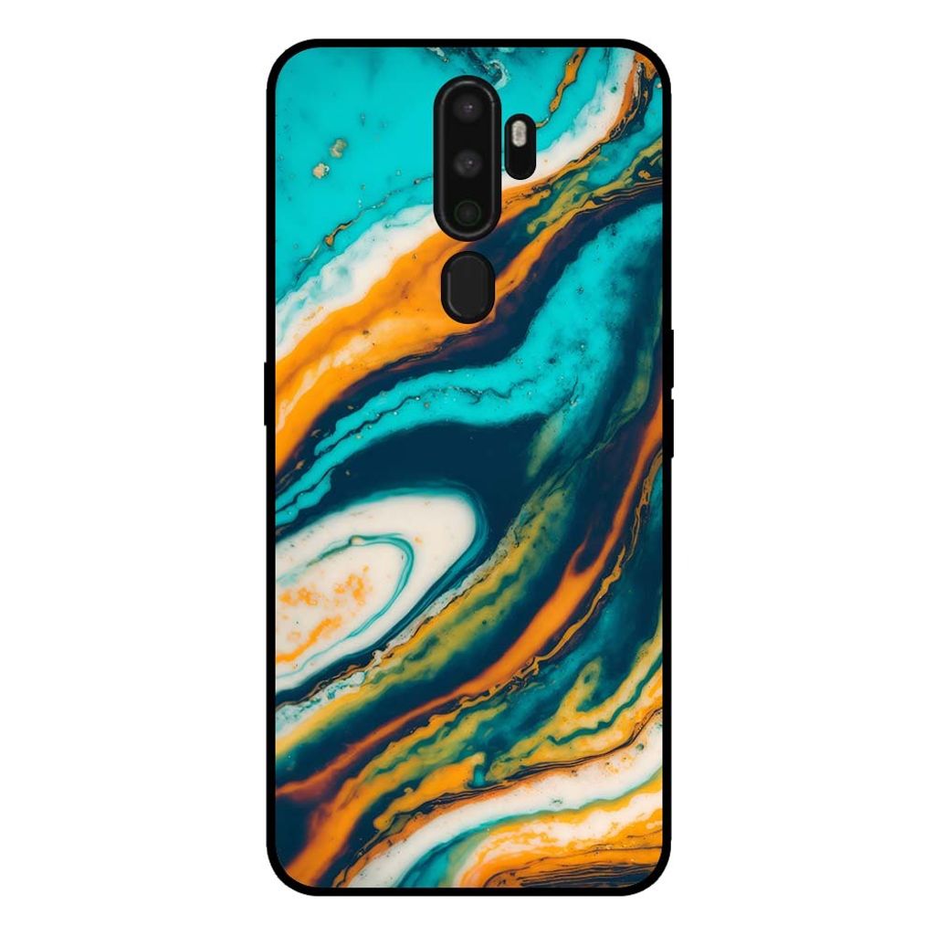 Smartphonica Handyhülle für OPPO A5 2020 Marmor-Look - Rückseite Marmorhülle - Grün