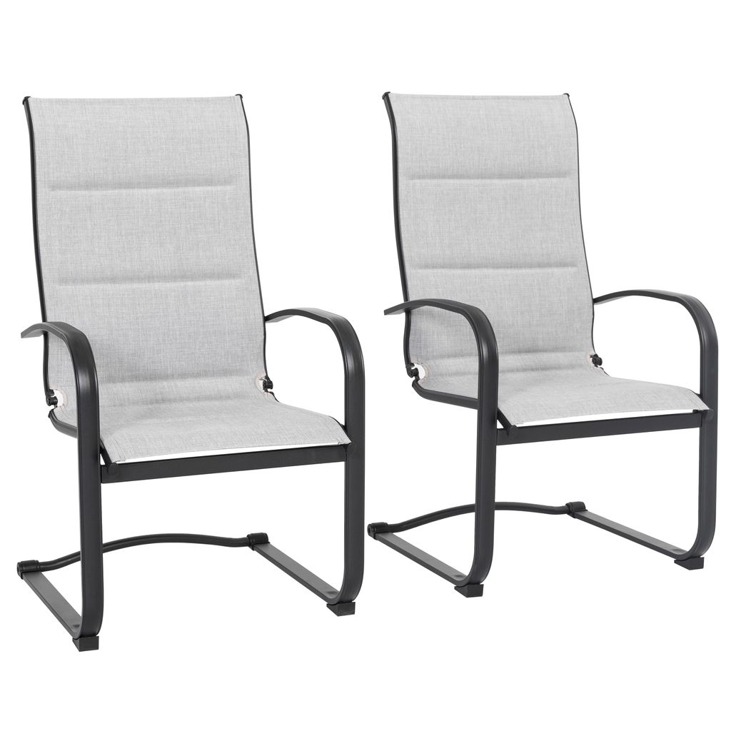 Graue Outdoor Textilene-Metall-Esszimmerstühle (2er-Pack) Produktbild 