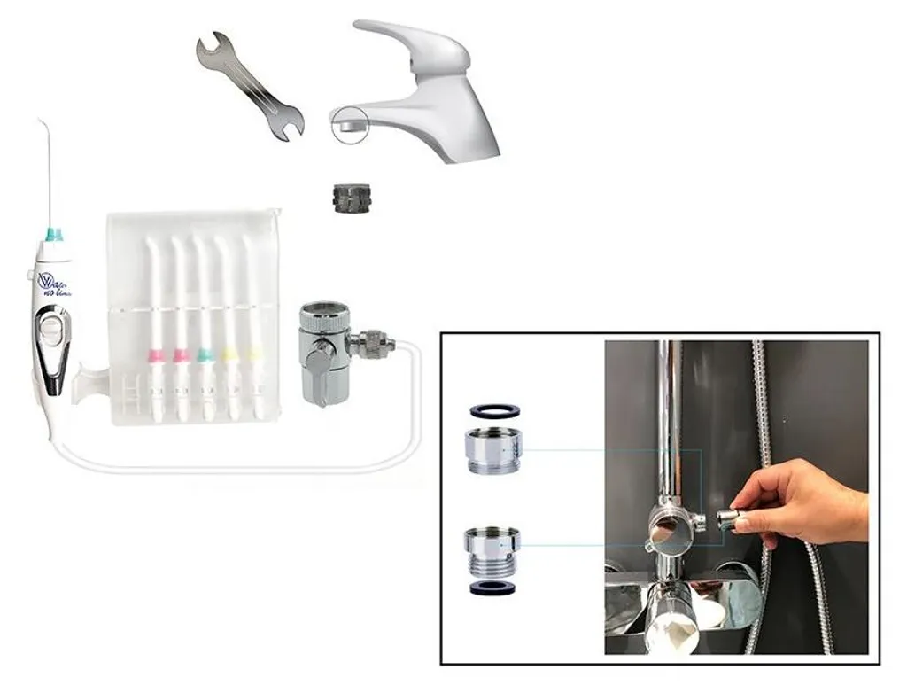 Hydropulseur Dentaire sans Batterie avec Jet d'Eau Illimité Blanc