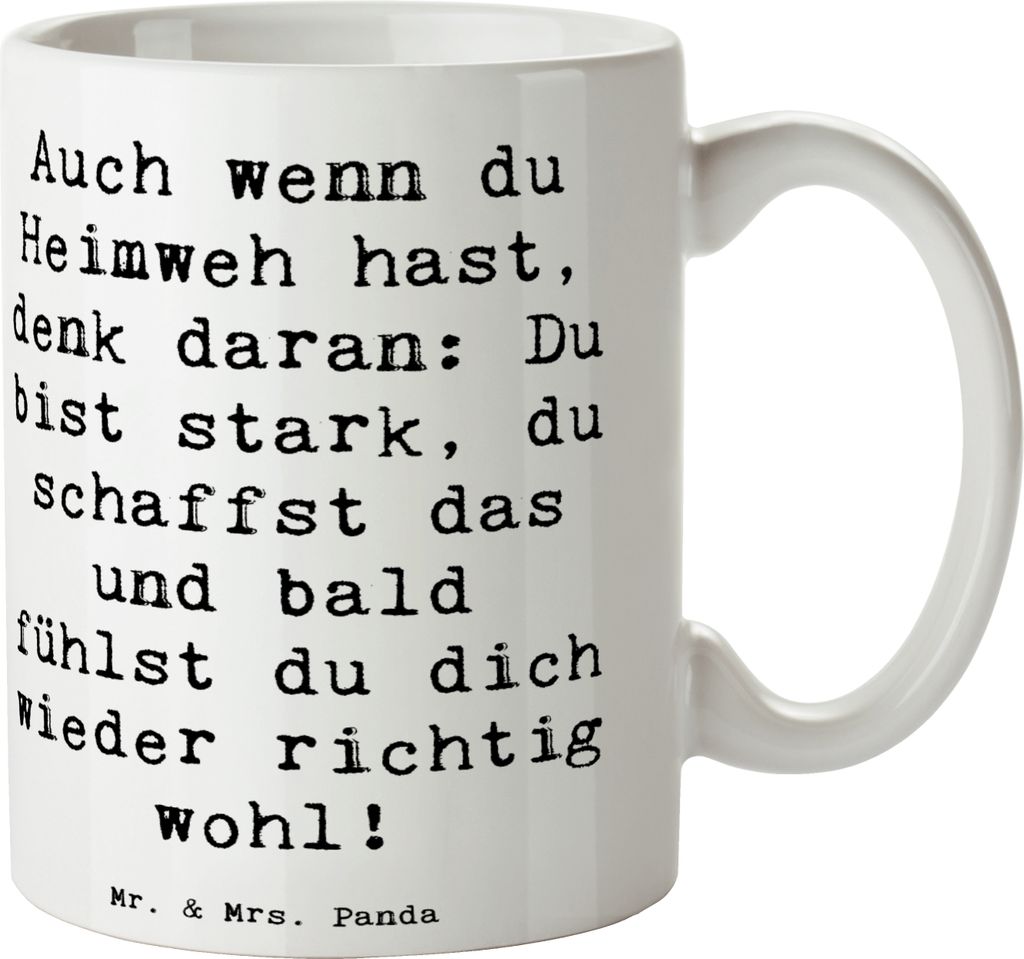 Mr. & Mrs. Panda Pott Spruch Heimweh überwinden - Weiß - Produktbild 
