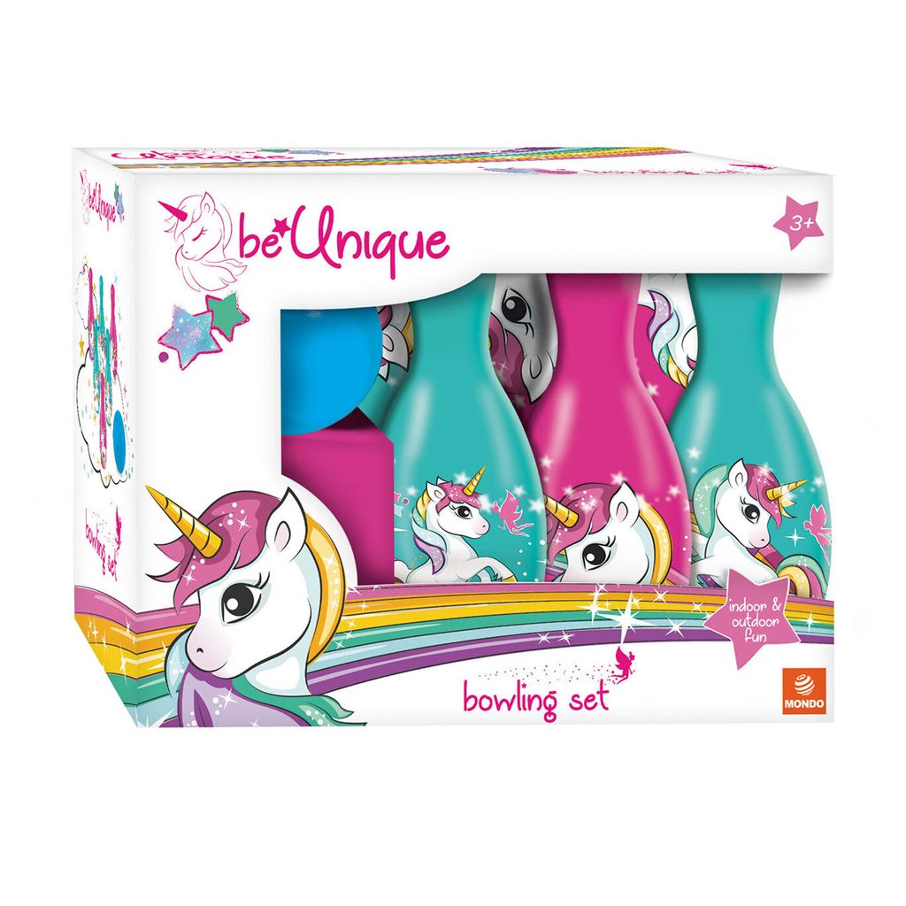 Mondo Einhorn Bowling Set Kinderspiel - buntes Spielzeug - Produktbild 