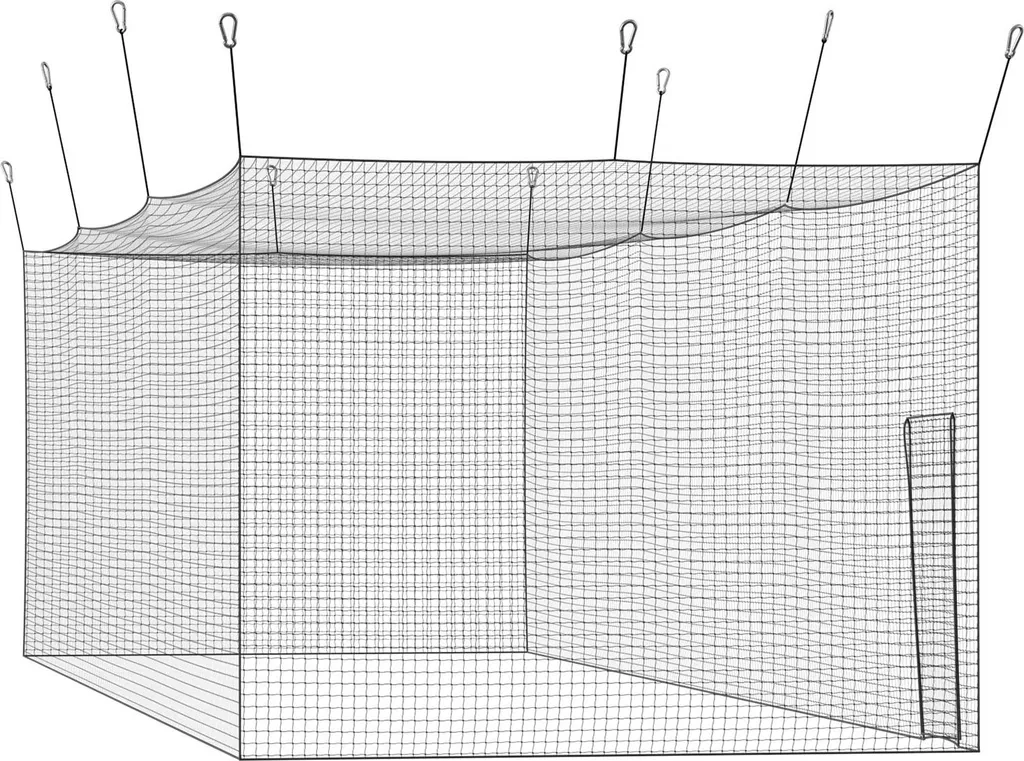 SucceBuy Gabbia da baseball 1270x390x308 cm, gabbia da baseball indipendente e portatile con robusta rete in HDPE a 30 strati e moschettoni, rete da allenamento per uso esterno, interno o in giardino (SOLO RETE)