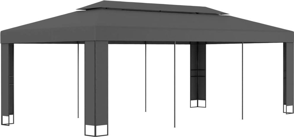The Living Store Pavillon mit Doppeldach 3 x 6 m Anthrazit