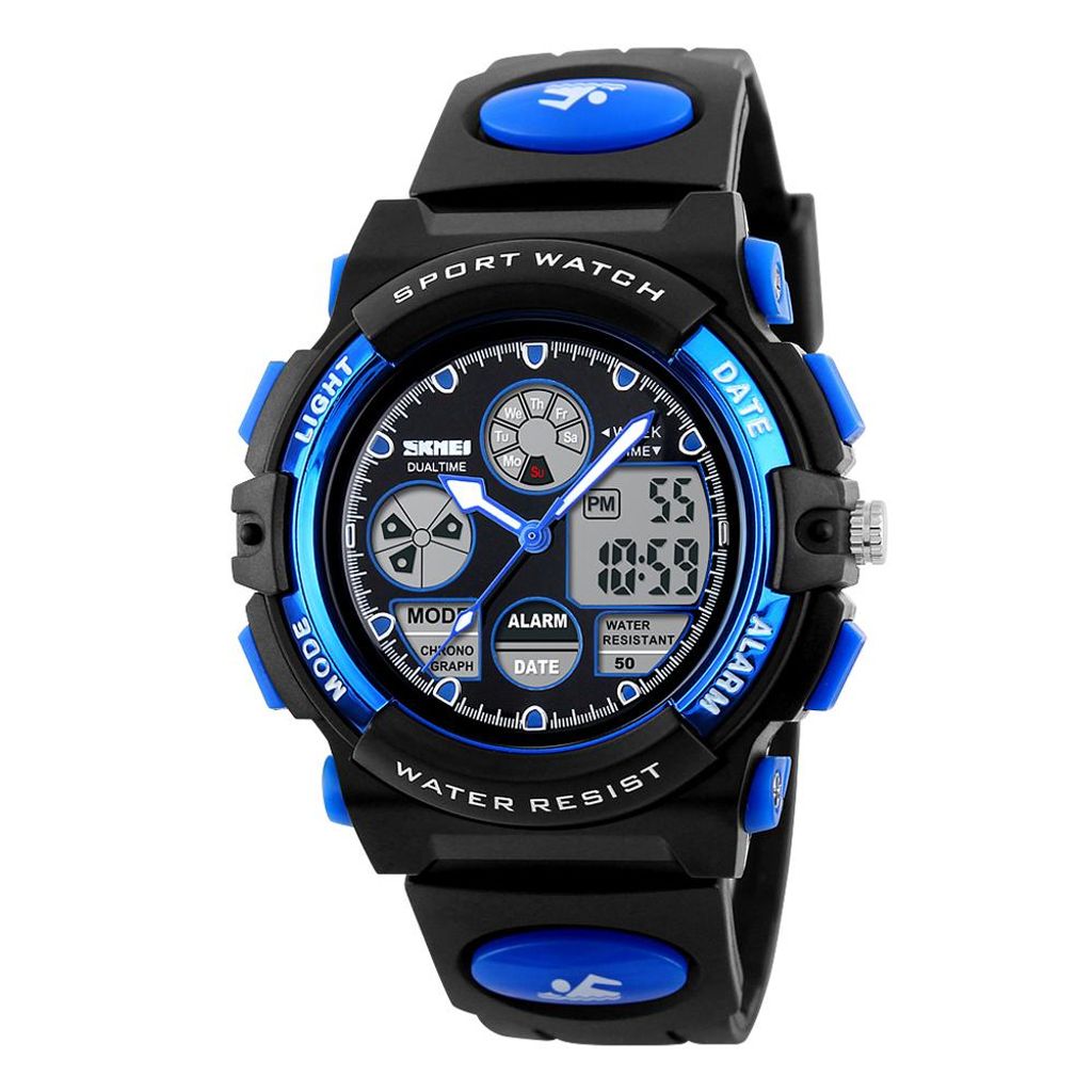 A close-up studio shot of a children's sport watch.