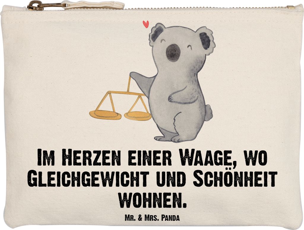 Mr. & Mrs. Panda aufbewahrungstasche Waage Astrologie Grösse XL Große - Weiß - Geschenk, Tierkreiszeichen, Kulturbeutel, Geburtstagsgeschenk, ko...